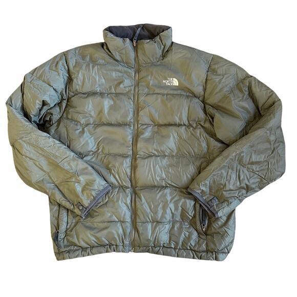 Men’s The North Face Nuptse Olive Green 550 Puffer Jacket Full Zip Size XL - Picture 1 of 6